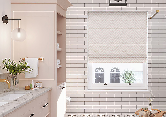 Chevron Stripe, Blush - Roman Blind - Image 3